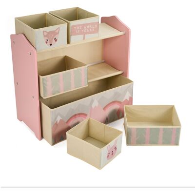 Organizator jucarii / mobilier camera copilului Pink Forest, U-grow, 63x30x60 cm, lemn, roz Organizator jucarii / mobilier camera copilului Pink Forest, U-grow, 63x30x60 cm, lemn, roz