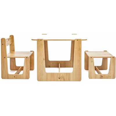 Set masa si scaun pentru copii, Hanah Home, Crane 1 St 1 Ch, Alb / Natural Set masa si scaun pentru copii, Hanah Home, Crane 1 St 1 Ch, Alb / Natural