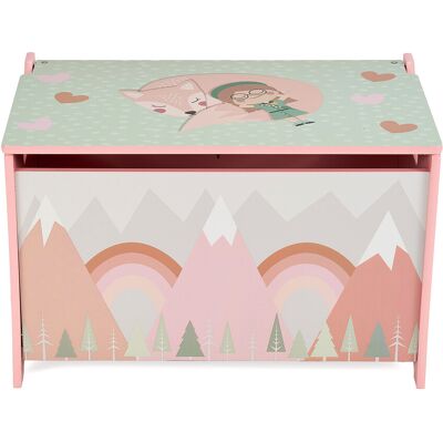 Organizator jucarii / mobilier camera copilului Pink Forest, U-grow, 60x40x37 cm, lemn, roz Organizator jucarii / mobilier camera copilului Pink Forest, U-grow, 60x40x37 cm, lemn, roz