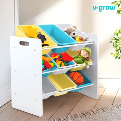 Organizator jucarii / mobilier camera copilului U-Grow, 63x30x60 cm, PAL/polipropilena, albastru/galben Organizator jucarii / mobilier camera copilului U-Grow, 63x30x60 cm, PAL/polipropilena, albastru/galben