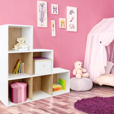 Organizator jucarii modular cu 6 compartimente / mobilier camera copilulu U-Grow, 90x29x90 cm, PAL, alb Organizator jucarii modular cu 6 compartimente / mobilier camera copilulu U-Grow, 90x29x90 cm, PAL, alb
