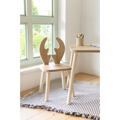 Bambini Set masa si scaun pentru copii, Hanah Home, Deer One Chair Set, Maro / Alb Bambini Set masa si scaun pentru copii, Hanah Home, Deer One Chair Set, Maro / Alb
