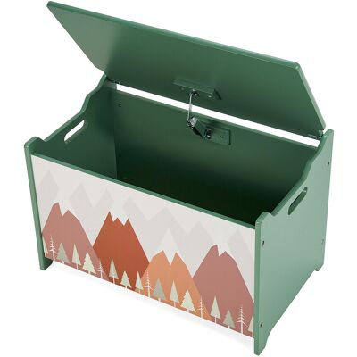 Organizator jucarii / mobilier camera copilului Green Forest, U-grow, 60x40x37 cm, lemn, verde Organizator jucarii / mobilier camera copilului Green Forest, U-grow, 60x40x37 cm, lemn, verde
