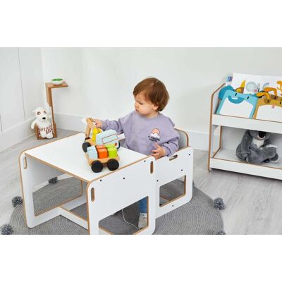 Set masa si scaun pentru copii, Hanah Home, Dove, Alb Set masa si scaun pentru copii, Hanah Home, Dove, Alb