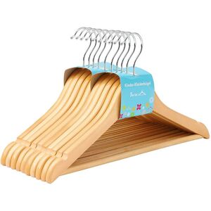Set 10 umerase copii, Songmics, cu bara pantaloni, max 5 kg, lemn de artar, natur Set 10 umerase copii, Songmics, cu bara pantaloni, max 5 kg, lemn de artar, natur