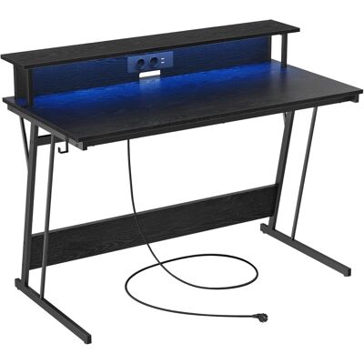 Birou de gaming VASAGLE - 120x60 cm, Negru, Iluminare LED reglabilă Birou de gaming VASAGLE - 120x60 cm, Negru, Iluminare LED reglabilă
