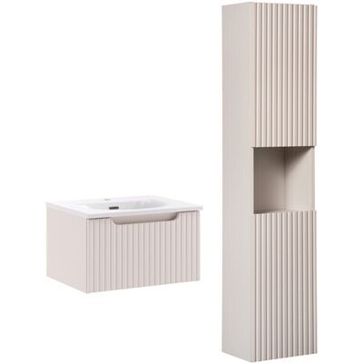 Set mobilier baie Nova Cashmere 50 cm HC, dulap suspendat si masca cu lavoar, Comad, MDF/PAL, casmir Set mobilier baie Nova Cashmere 50 cm HC, dulap suspendat si masca cu lavoar, Comad, MDF/PAL, casmir
