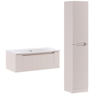 Set mobilier baie Nova Cashmere 80 cm, dulap inalt si masca cu lavoar, Comad, MDF/PAL, casmir Set mobilier baie Nova Cashmere 80 cm, dulap inalt si masca cu lavoar, Comad, MDF/PAL, casmir