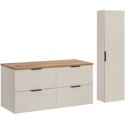 Set mobilier baie Adel Cashmere Wotan 120 cm, dulap inalt si masca dubla lavoar, Comad, MDF/PAL, casmir Set mobilier baie Adel Cashmere Wotan 120 cm, dulap inalt si masca dubla lavoar, Comad, MDF/PAL, casmir