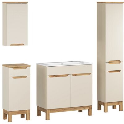 Set mobilier baie Bali Cashmere Sky 80 cm, dulapuri si masca cu lavoar, Comad, MDF/PAL, casmir Set mobilier baie Bali Cashmere Sky 80 cm, dulapuri si masca cu lavoar, Comad, MDF/PAL, casmir