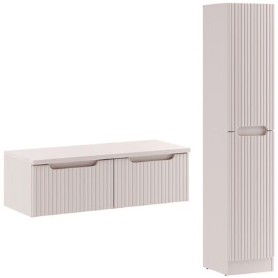 Set mobilier baie Nova Cashmere 100 cm, dulap inalt si masca dubla lavoar, Comad, MDF/PAL, casmir Set mobilier baie Nova Cashmere 100 cm, dulap inalt si masca dubla lavoar, Comad, MDF/PAL, casmir