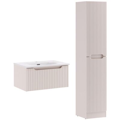 Set mobilier baie Nova Cashmere Sky 60 cm, dulap inalt si masca cu lavoar, Comad, MDF/PAL, casmir Set mobilier baie Nova Cashmere Sky 60 cm, dulap inalt si masca cu lavoar, Comad, MDF/PAL, casmir