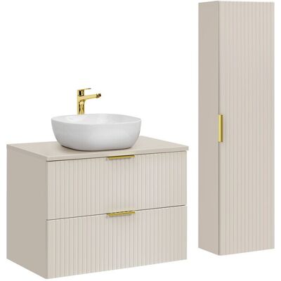 Set mobilier baie Adel Cashmere Smile 80 cm HC, dulap inalt si masca lavoar, Comad, MDF/PAL, casmir Set mobilier baie Adel Cashmere Smile 80 cm HC, dulap inalt si masca lavoar, Comad, MDF/PAL, casmir