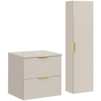 Set mobilier baie Adel Cashmere 60 cm, dulap inalt si masca lavoar, Comad, MDF/PAL, casmir Set mobilier baie Adel Cashmere 60 cm, dulap inalt si masca lavoar, Comad, MDF/PAL, casmir