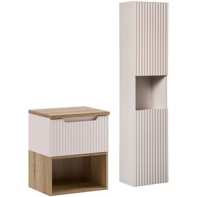 Set mobilier baie Nova Cashmere 50 cm, dulap inalt si masca lavoar, Comad, MDF/PAL, casmir Set mobilier baie Nova Cashmere 50 cm, dulap inalt si masca lavoar, Comad, MDF/PAL, casmir