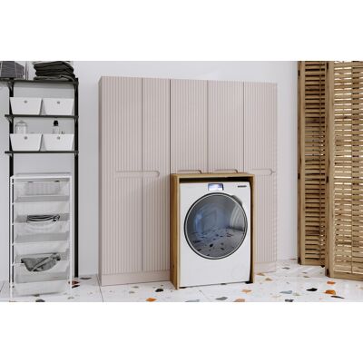 Set mobilier baie cu compartiment masina de spalat, Nova Cashmere, Comad, MDF/PAL, casmir/stejar Set mobilier baie cu compartiment masina de spalat, Nova Cashmere, Comad, MDF/PAL, casmir/stejar