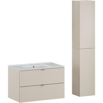Set mobilier baie Dalia Cashmere Lava 80 cm , dulap inalt si masca lavoar, Comad, PAL, casmir Set mobilier baie Dalia Cashmere Lava 80 cm , dulap inalt si masca lavoar, Comad, PAL, casmir