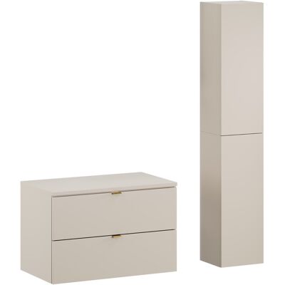 Set mobilier baie Dalia Cashmere 80 cm HC, dulap inalt si masca lavoar, Comad, PAL, casmir Set mobilier baie Dalia Cashmere 80 cm HC, dulap inalt si masca lavoar, Comad, PAL, casmir