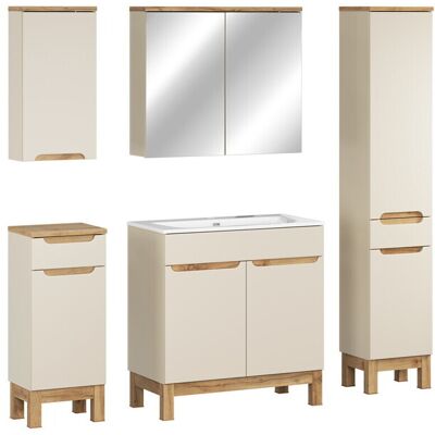 Set mobilier baie Bali Cashmere Sky 80 cm, dulapuri, masca cu lavoar si cabinet cu oglinda, Comad, MDF/PAL, casmir Set mobilier baie Bali Cashmere Sky 80 cm, dulapuri, masca cu lavoar si cabinet cu oglinda, Comad, MDF/PAL, casmir