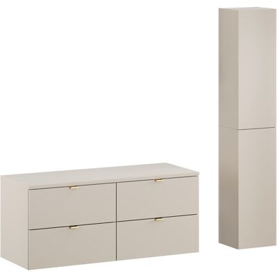 Set mobilier baie Dalia Cashmere 120 cm, dulap inalt si masca dubla lavoar, Comad, PAL, casmir Set mobilier baie Dalia Cashmere 120 cm, dulap inalt si masca dubla lavoar, Comad, PAL, casmir