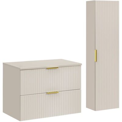 Set mobilier baie Adel Cashmere 80 cm HC, dulap inalt si masca lavoar, Comad, MDF/PAL, casmir Set mobilier baie Adel Cashmere 80 cm HC, dulap inalt si masca lavoar, Comad, MDF/PAL, casmir