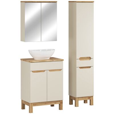 Set mobilier baie Bali Cashmere Wotan 60 cm, dulap inalt, masca cu lavoar si cabinet cu oglinda, Comad, MDF/PAL, casmir Set mobilier baie Bali Cashmere Wotan 60 cm, dulap inalt, masca cu lavoar si cabinet cu oglinda, Comad, MDF/PAL, casmir