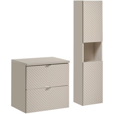 Set mobilier baie Viva Cashmere 60 cm HC, dulap inalt si masca lavoar, Comad, MDF/PAL, casmir Set mobilier baie Viva Cashmere 60 cm HC, dulap inalt si masca lavoar, Comad, MDF/PAL, casmir
