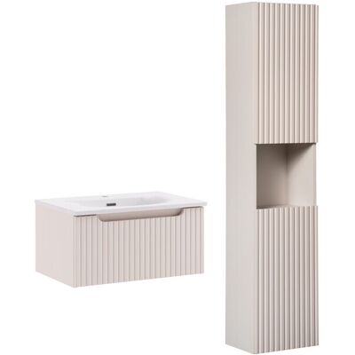Set mobilier baie Nova Cashmere Sky HC 60 cm, dulap inalt si masca cu lavoar, Comad, MDF/PAL, casmir Set mobilier baie Nova Cashmere Sky HC 60 cm, dulap inalt si masca cu lavoar, Comad, MDF/PAL, casmir