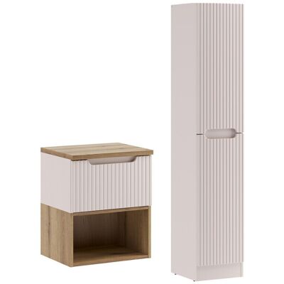 Set mobilier baie Nova Cashmere 50 cm LR HCLB, dulap suspendat si masca cu lavoar, Comad, MDF/PAL, casmir Set mobilier baie Nova Cashmere 50 cm LR HCLB, dulap suspendat si masca cu lavoar, Comad, MDF/PAL, casmir