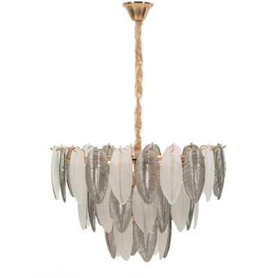 Lustra Leafy, Mauro Ferretti, 9 x E14, 20W, 60x40 cm, sticla/fier, multicolor Lustra Leafy, Mauro Ferretti, 9 x E14, 20W, 60x40 cm, sticla/fier, multicolor