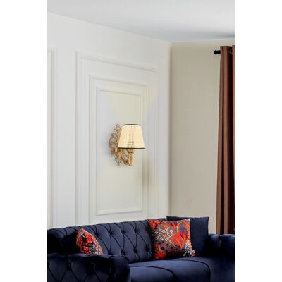 Aplica de perete, Opviq, 390FLH2344, Natural / Aur Aplica de perete, Opviq, 390FLH2344, Natural / Aur