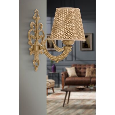 Aplica de perete, Opviq, 390FLH2362, Natural / Aur Aplica de perete, Opviq, 390FLH2362, Natural / Aur
