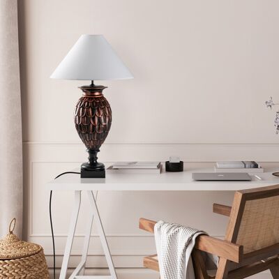 Lampa de masa, Opviq, 897TNL1110, Maro/Alb Lampa de masa, Opviq, 897TNL1110, Maro/Alb