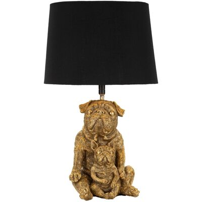 Lampa de masa Dog, Mauro Ferretti, 1x E27, 40W, 26x43.8 cm, polirasina/fier/textil, auriu/negru Lampa de masa Dog, Mauro Ferretti, 1x E27, 40W, 26x43.8 cm, polirasina/fier/textil, auriu/negru