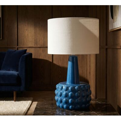 Lampa de masa, Mauro Ferretti, Gress, 1 x E27, 40W, 30x51.5 cm, ceramica, albastru/alb Lampa de masa, Mauro Ferretti, Gress, 1 x E27, 40W, 30x51.5 cm, ceramica, albastru/alb