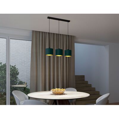 Lustra ELTAP, Vespillo, 75x18x105 cm, 3xE27, 15W, otel/PVC, verde/auriu Lustra ELTAP, Vespillo, 75x18x105 cm, 3xE27, 15W, otel/PVC, verde/auriu