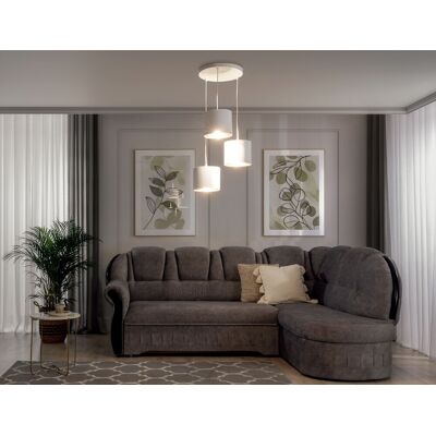 Lustra ELTAP, Vespillo, 45x105 cm, 3xE27, 15W, otel/PVC, alb/auriu Lustra ELTAP, Vespillo, 45x105 cm, 3xE27, 15W, otel/PVC, alb/auriu