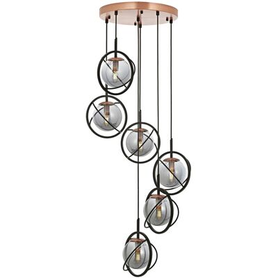 Aurora Lustra, Opviq, 301AUR1257, Metal, Negru/Bronz Aurora Lustra, Opviq, 301AUR1257, Metal, Negru/Bronz