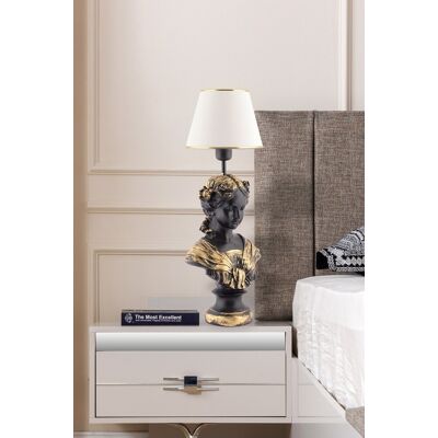 Lampa de masa, Opviq, 390FLH2245, Alb / Negru / Auriu Lampa de masa, Opviq, 390FLH2245, Alb / Negru / Auriu