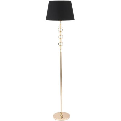 Lampa de podea Mauro Ferretti din metal auriu - 170cm, Abajur negru Lampa de podea Mauro Ferretti din metal auriu - 170cm, Abajur negru