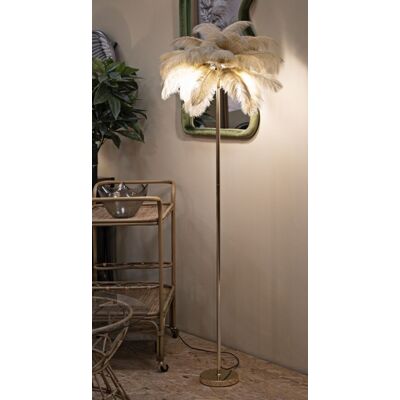 Lampadar, Mauro Ferretti, Palm Cammello, 3 x E14, 40W, 55x160 cm, fier/plastic, auriu/camel Lampadar, Mauro Ferretti, Palm Cammello, 3 x E14, 40W, 55x160 cm, fier/plastic, auriu/camel