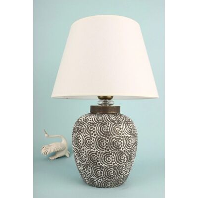 Lampa de masa, Opviq, 687HMY2383, Gri/Alb Lampa de masa, Opviq, 687HMY2383, Gri/Alb