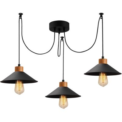 Lustra Manavgat N-546, Noor, 100 x 114 cm, 3 x E27, 100W, negru Lustra Manavgat N-546, Noor, 100 x 114 cm, 3 x E27, 100W, negru
