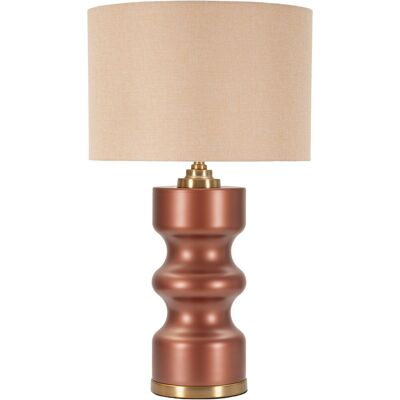 Lampa de masa Rosenthal -H, Mauro Ferretti, 1 x E27, 40W, 40.5x69.5 cm, sticla/fier/textil, maro/auriu Lampa de masa Rosenthal -H, Mauro Ferretti, 1 x E27, 40W, 40.5x69.5 cm, sticla/fier/textil, maro/auriu