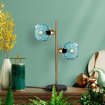 Lampa de masa, Opviq, 521SHN3670, Albastru / Auriu Lampa de masa, Opviq, 521SHN3670, Albastru / Auriu