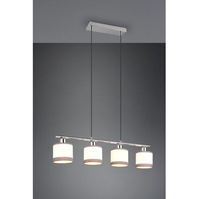 Lustra Davos, RL, 75x12x150 cm, 10W, 4x E14, metal, gri/alb Lustra Davos, RL, 75x12x150 cm, 10W, 4x E14, metal, gri/alb
