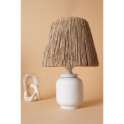 Lampa de masa, Opviq, 687HMY2304, Alb / Stejar Lampa de masa, Opviq, 687HMY2304, Alb / Stejar