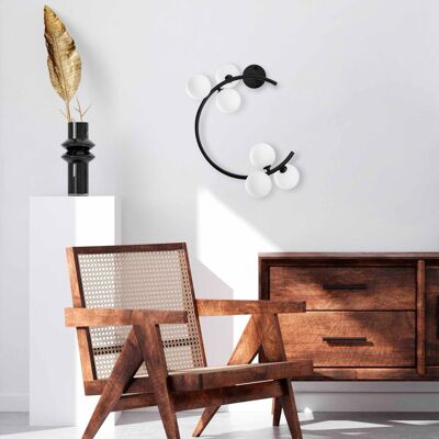 Opviq - Luminar Wall Lamp - Negru - 50x30x55 cm - Lampa de perete Opviq - Luminar Wall Lamp - Negru - 50x30x55 cm - Lampa de perete