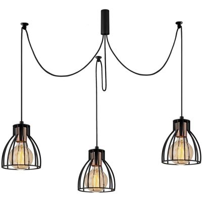 Lustra Kemah N-1232, Noor, 106 x 105 cm, 3 x E27, 100W, negru Lustra Kemah N-1232, Noor, 106 x 105 cm, 3 x E27, 100W, negru