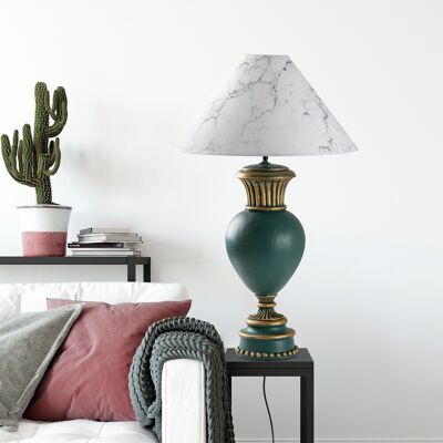 Lampa de masa, Opviq, 897TNL1117, Verde/Alb Lampa de masa, Opviq, 897TNL1117, Verde/Alb